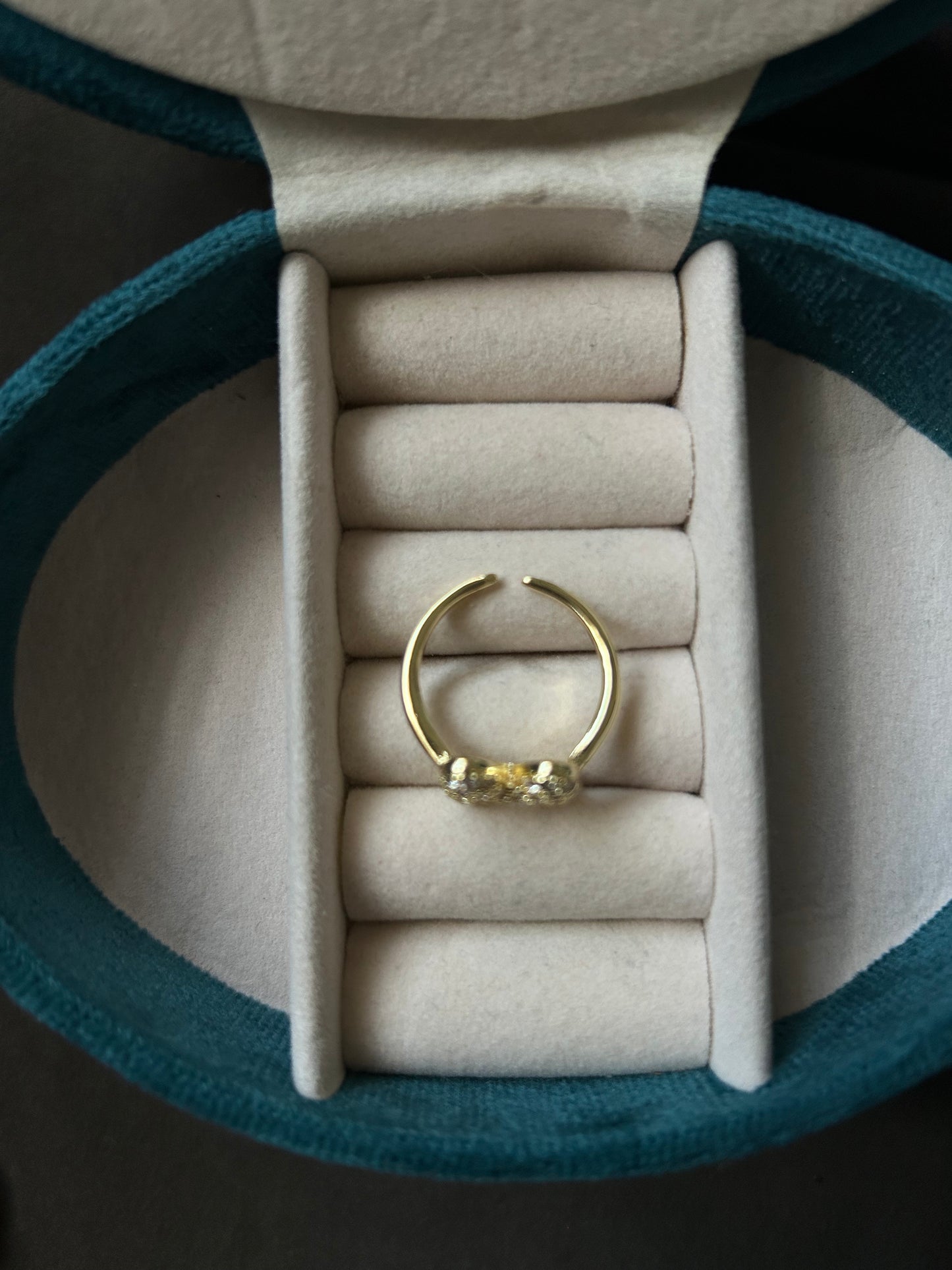 Studded M alpha Ring